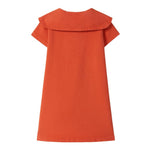 Laranjinha Piqué Zomer Jurk Voor Kinderen - Tomato