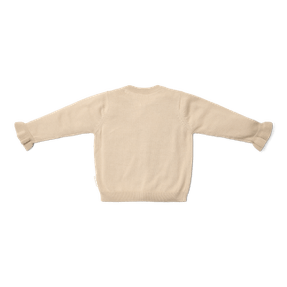 Little Dutch Gebreide Cardigan - Sand Met Bloemetjes