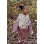 Little Dutch Gebreide Cardigan - Sand Met Bloemetjes