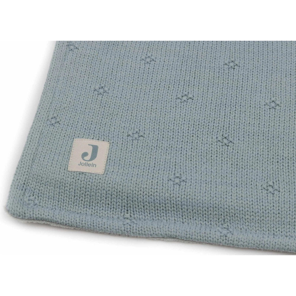 Jollein Wiegdeken 75x100cm - Cosy Knit Sea Green / Velvet