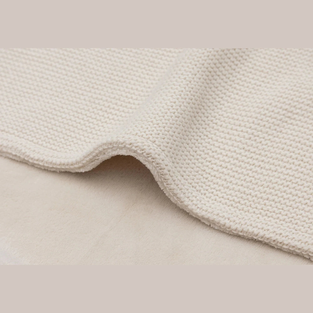 Jollein - Wiegdeken Basic Knit/Velvet 75x100cm - Oatmeal
