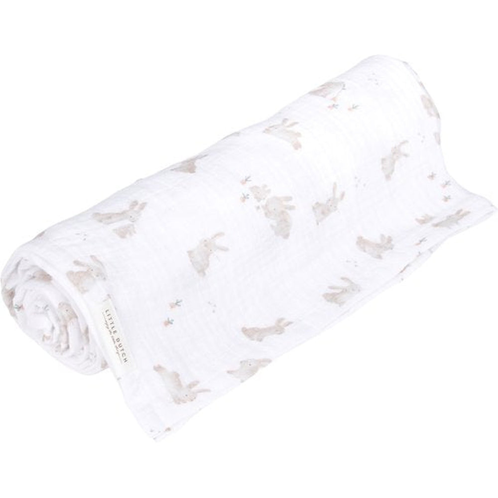 Little Dutch Hydrofiele Doek / Tetradoek / Swaddle doek 120x120 Cm - Baby Bunny