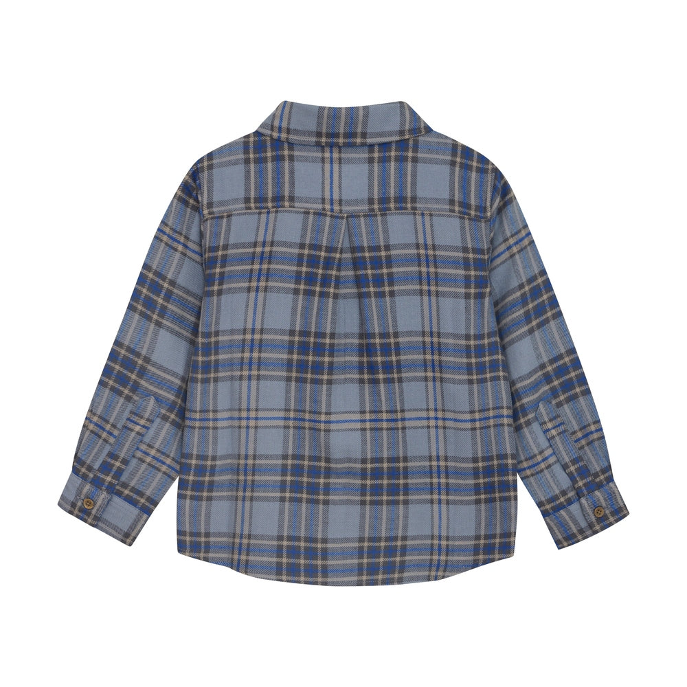 En Fant Hemd Ruitjes Blauw