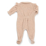 Poetree Kids Combinaison bébé en velours ultra doux camel avec volants