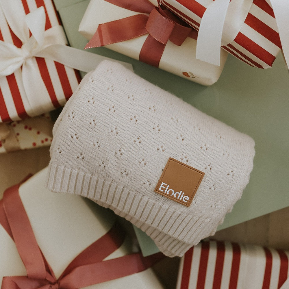 Elodie Details Couverture enveloppante Pointelle - Blanc crème