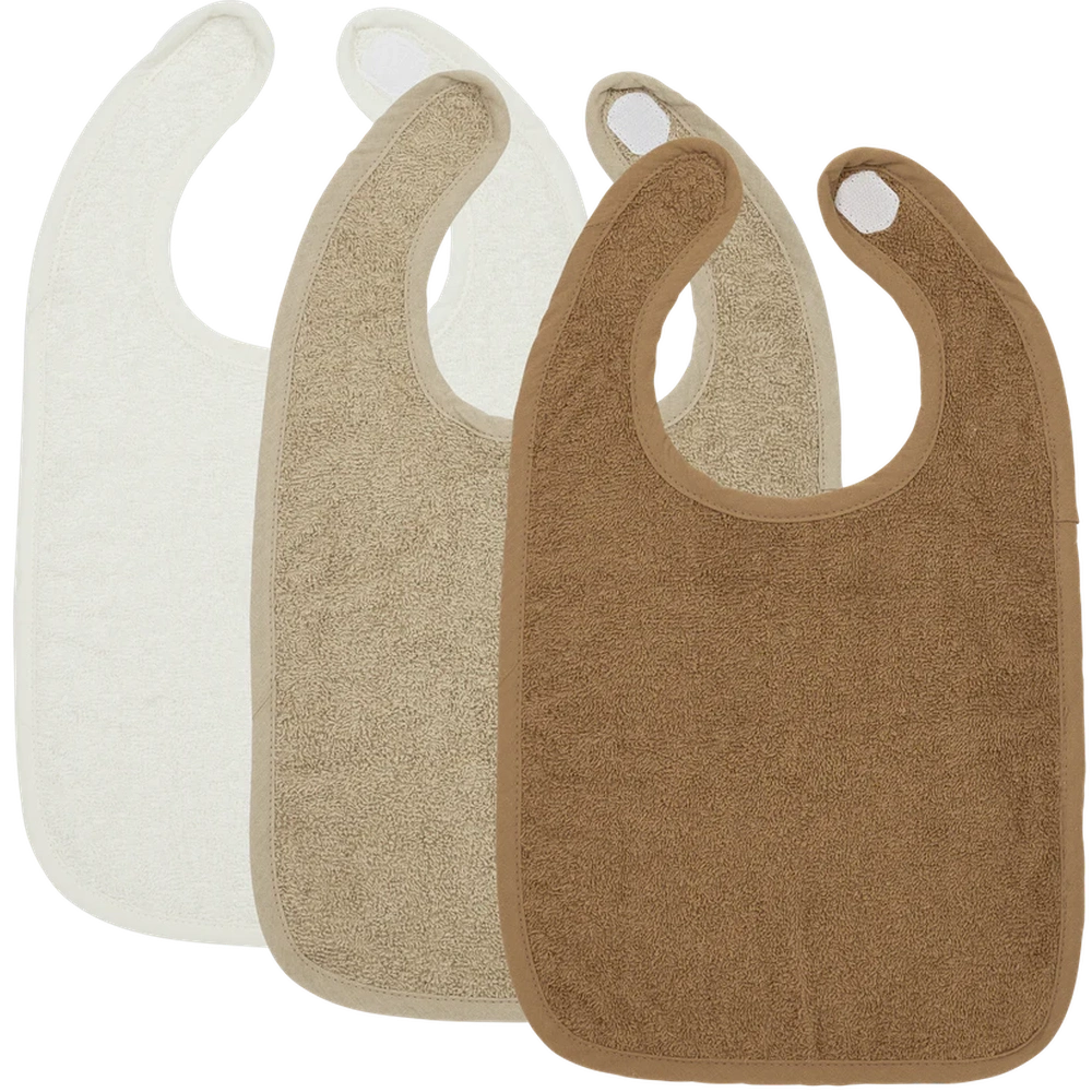Meyco Set Van 3 Slabbetjes In Badstof - Offwhite/Sand/Toffee