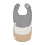 Lässig Set Van 3 GOTS Newborn Slabbetjes - Dark Grey/Light Grey/Nature Melange