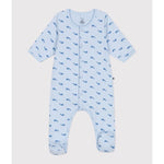 Petit Bateau Bodyjama Met Walvisprint In Tubic Voor Baby’s