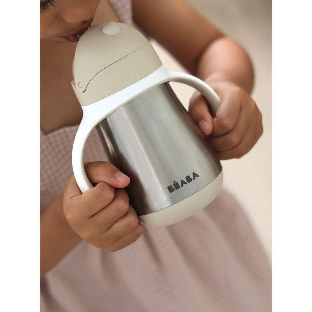 Béaba Roestvrij Stalen Rietjesbeker 250ml - Beige