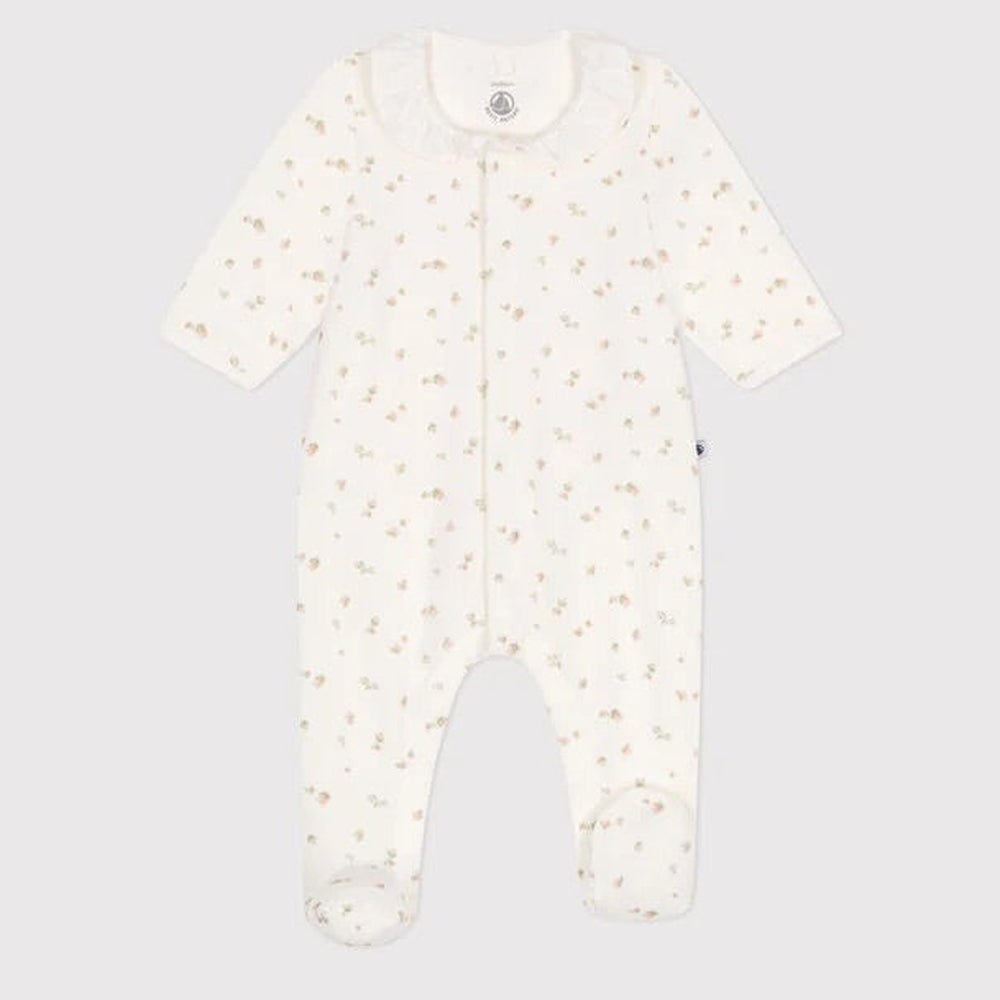 Petit Bateau | Babypyjama Van Velours - Marshmallow/Roosjes