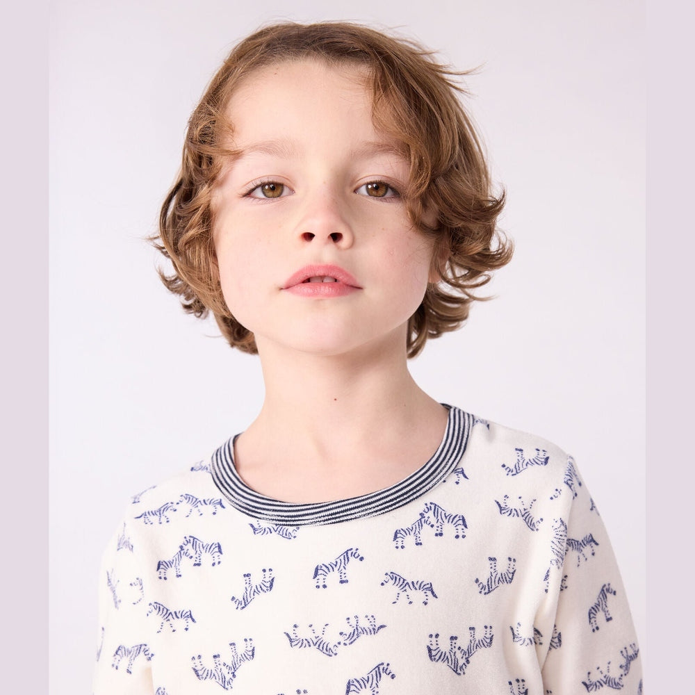 Petit Bateau Fluwelen Kinderpyjama - Zebraprint