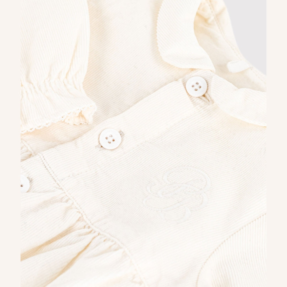 Petit Bateau Feestelijk Babypakje/Barboteuse Van Fluweel Met Borduursel