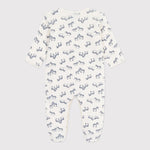 Petit Bateau Fluwelen Baby Pyjama Met Zebraprint