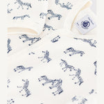 Petit Bateau Fluwelen Baby Pyjama Met Zebraprint