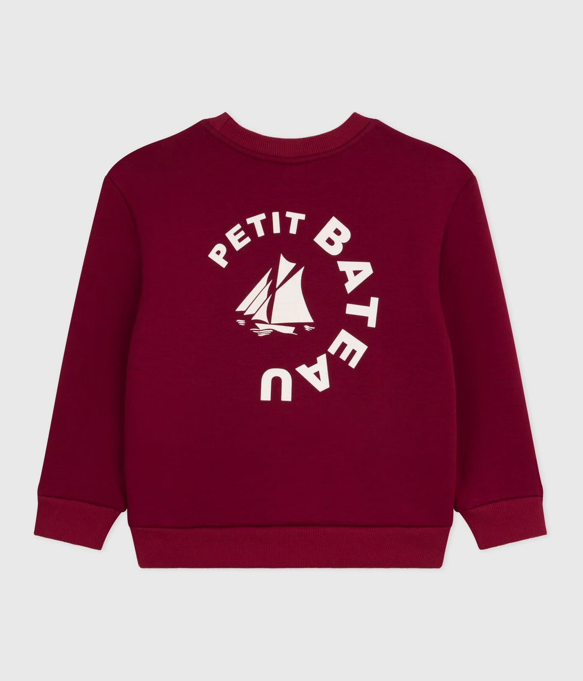 Petit Bateau Effen Katoenen Sweater Voor Kinderen - Donkerrood