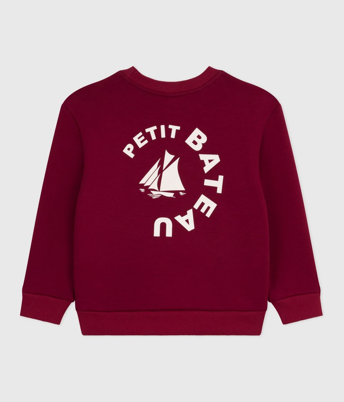 Petit Bateau Effen Katoenen Sweater Voor Kinderen - Donkerrood