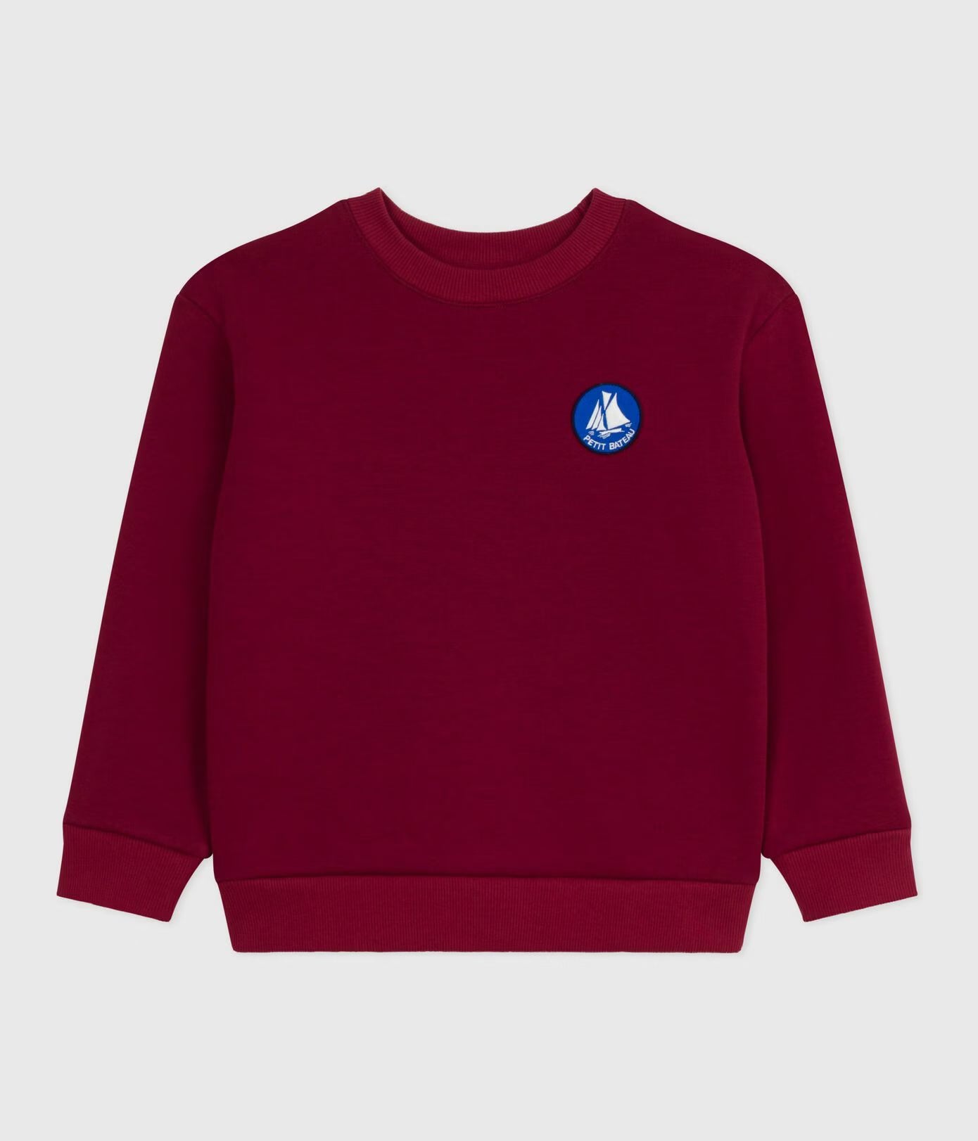 Petit Bateau Effen Katoenen Sweater Voor Kinderen - Donkerrood