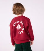 Petit Bateau Effen Katoenen Sweater Voor Kinderen - Donkerrood