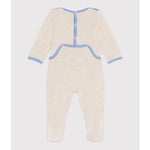 Petit Bateau Fluwelen Babypyjama Met Sluiting Op De Rug - Walvis