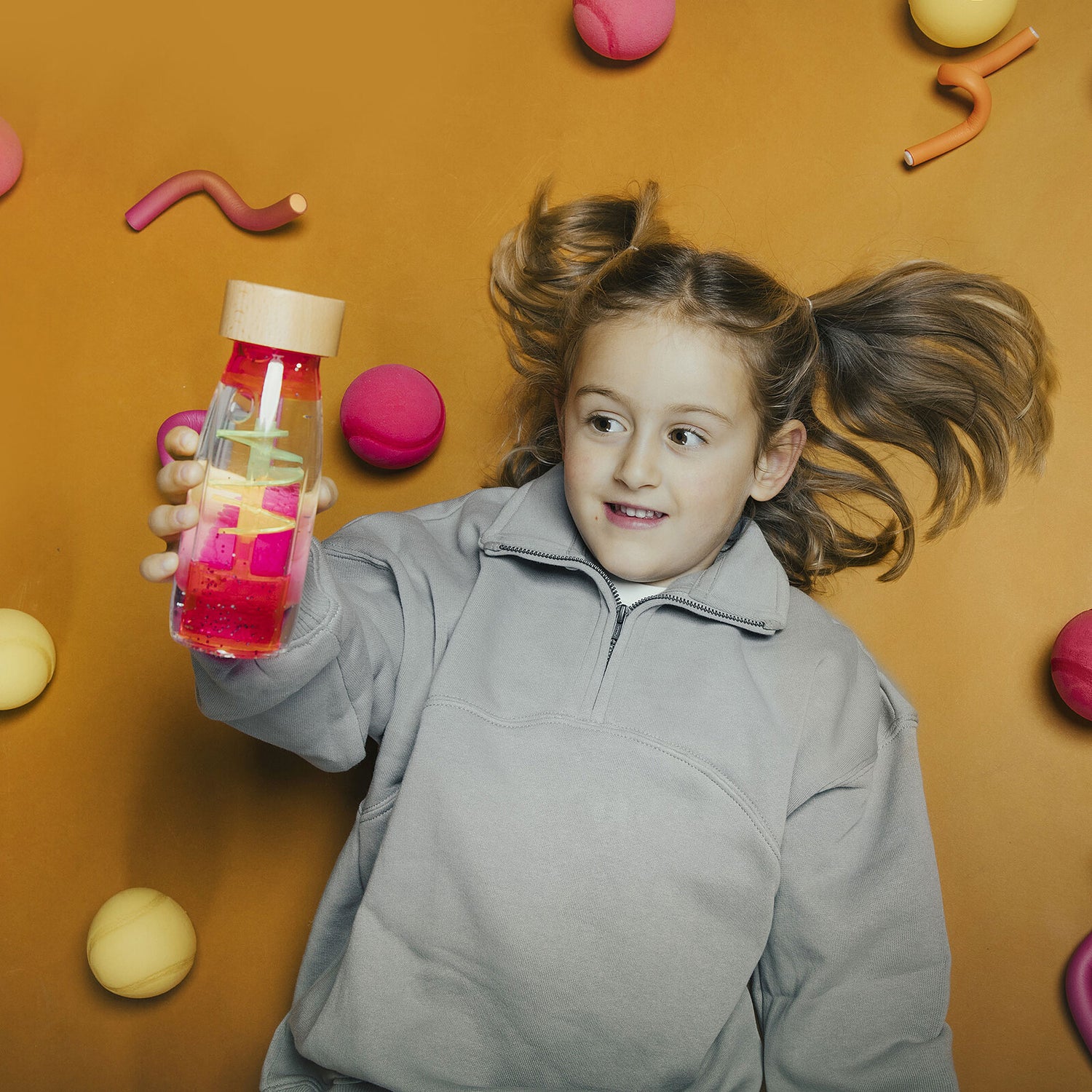 Petit Boum Bouteille Sensorielle Spirale Rose