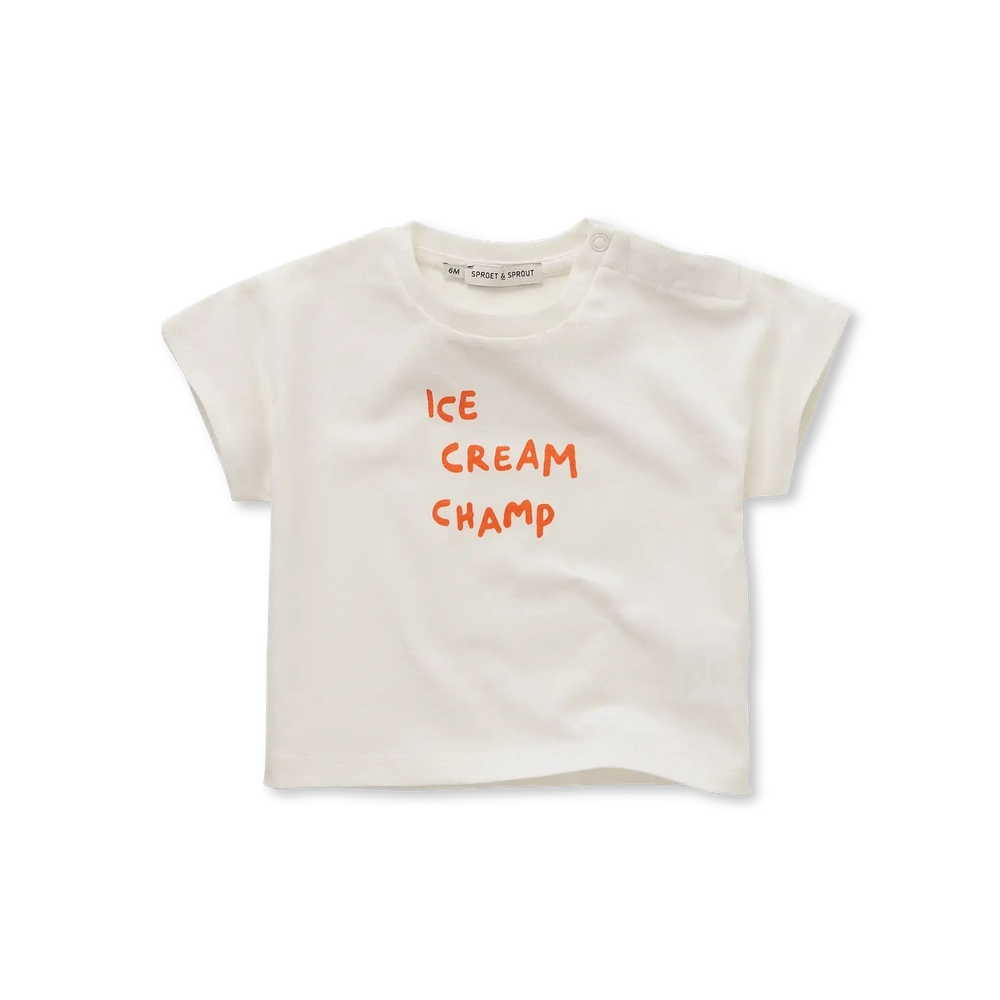Sproet en Sprout Baby T-Shirt Ice Cream Champ Off-White