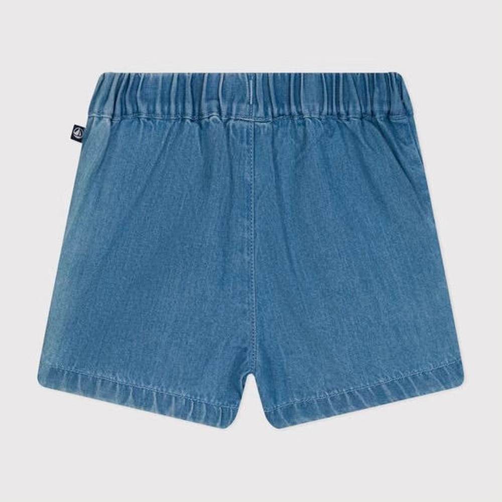 Petit Bateau Short Van Lichte Denim Voor Baby’s