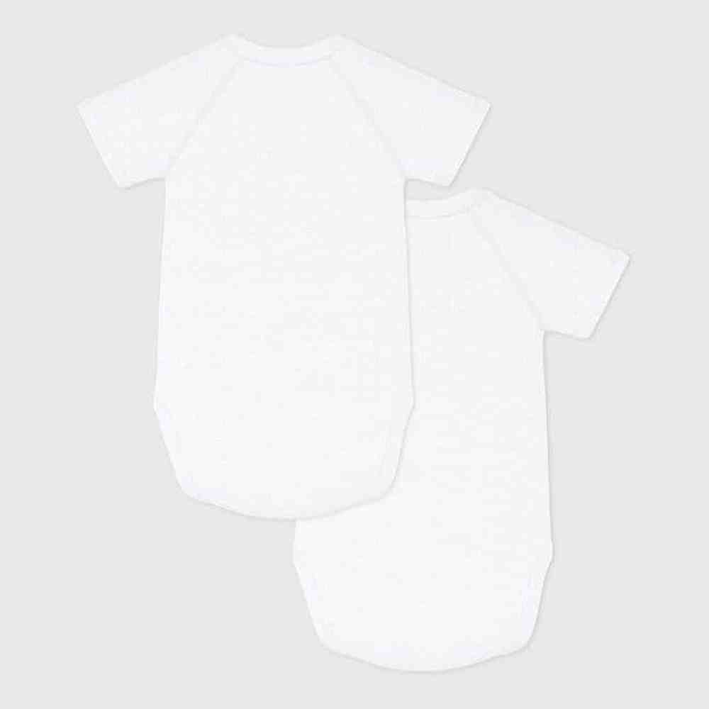 Petit Bateau | Set van 2 overslag body’s met korte mouwen Petit Bateau wit