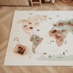 Play&Go Speeltapijt Puzzel - Eevaa 2In1 Puzzelmat/Opbergbox - Worldmap Colour Design