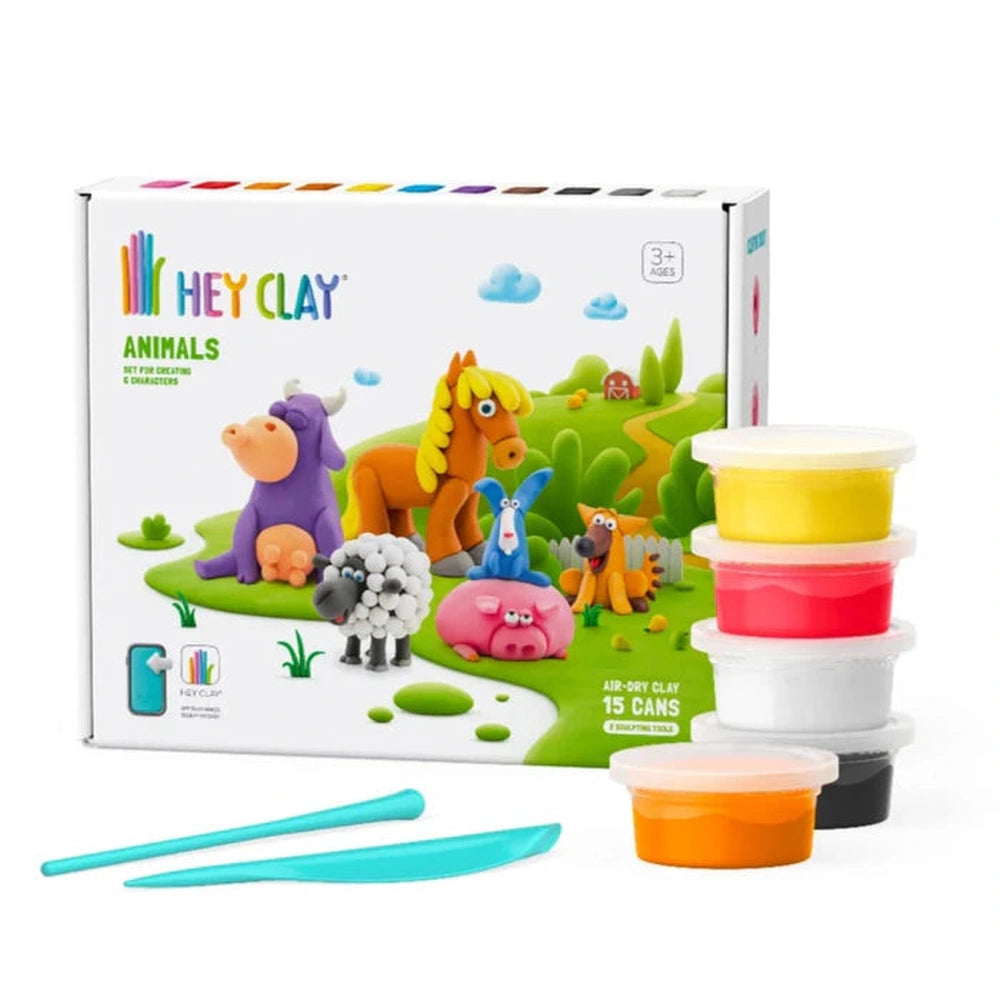 Hey Clay Zelfhardende Klei Farm Animals - 15 potjes