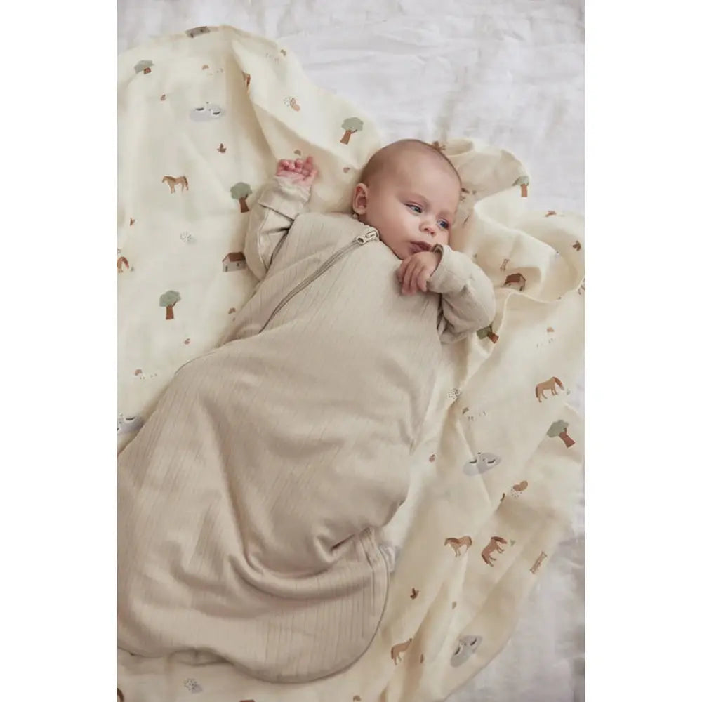 Slaapzak Newborn 60Cm - Basic Stripe - Nougat