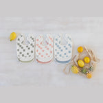 Lässig Set Van 3 GOTS Newborn Slabbetjes - Happy Fruits Light Blue