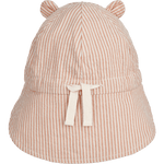 Liewood Gorm Omkeerbaar Seersucker Zonnehoedje Voor Kinderen Met Oortjes - Y/D Stripe Tuscany Rose / Sandy