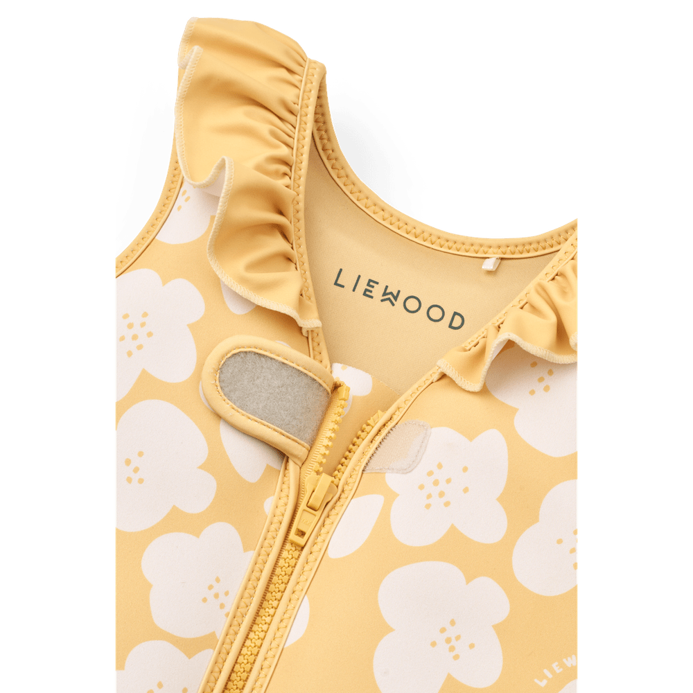 Liewood Dove Zwemvest Voor Kinderen Met Ruches - Flower / Lemon Yellow