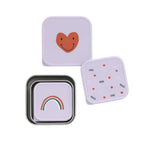 Roestvrije Snackbox 3 Delige Set - Heart Lavender