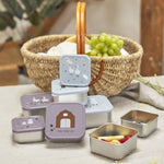 Lässig Roestvrije Snackbox 3 Delige Set - Tiny Farmer Lilac