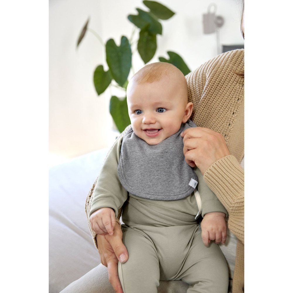 Lässig Set Van 3 GOTS Newborn Slabbetjes - Dark Grey/Light Grey/Nature Melange