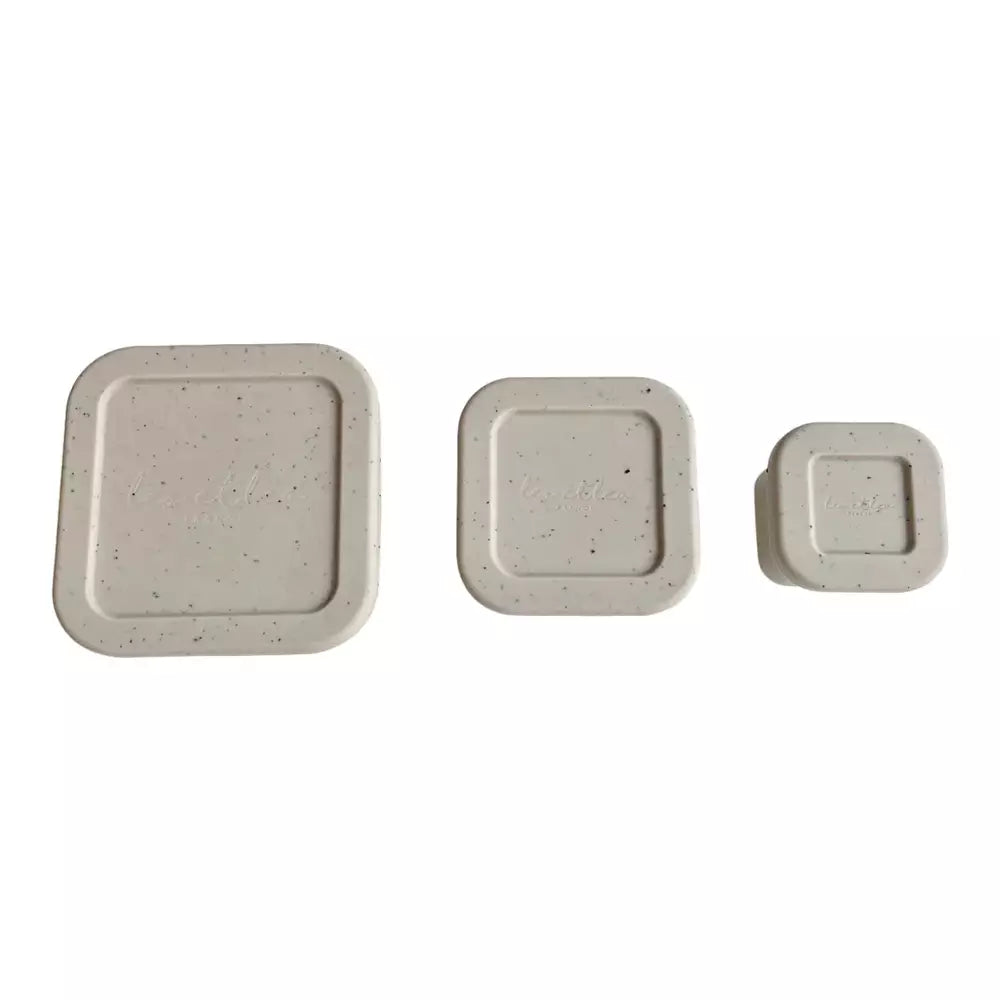 Set Van 3 Siliconen Snackdoosjes - Shell/Beige