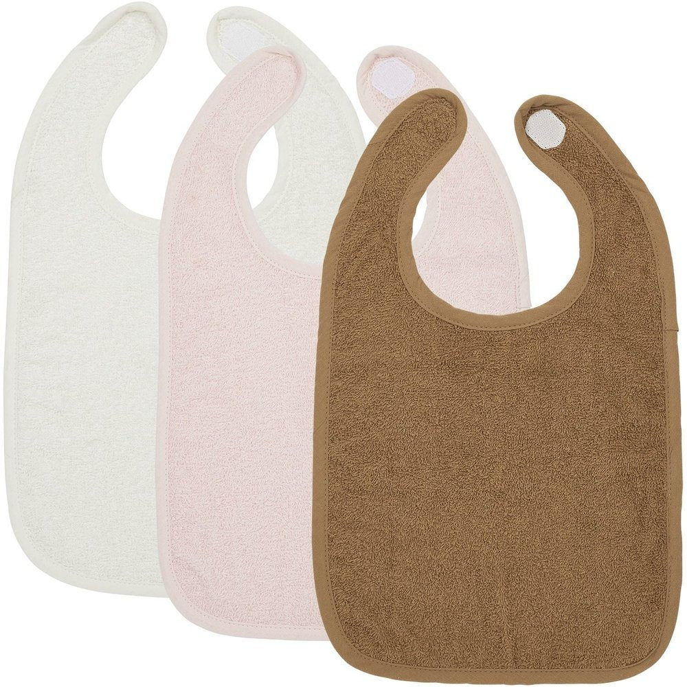 SET VAN 3 SLABBETJES IN BADSTOF - OFFWHITE/SOFT PINK/TOFFEE