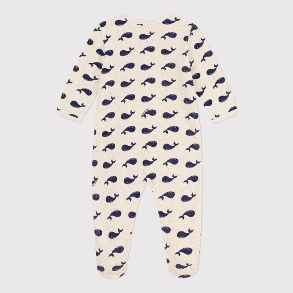 Petit Bateau | Pyjama Met Marineblauwe Walvisjes Van Velours