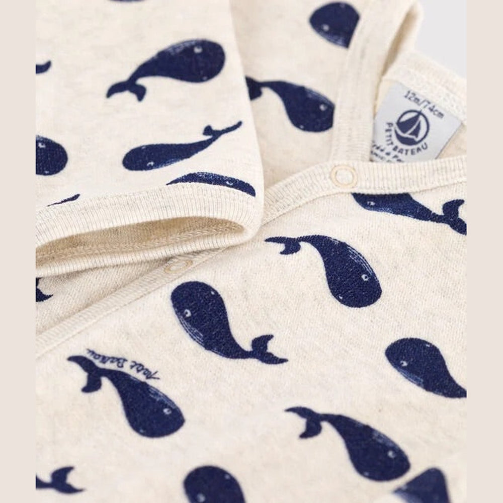 Petit Bateau | Pyjama Met Marineblauwe Walvisjes Van Velours