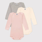 Petit Bateau | Set Van 3 Effen Katoenen Body’s Met Lange Mouwen