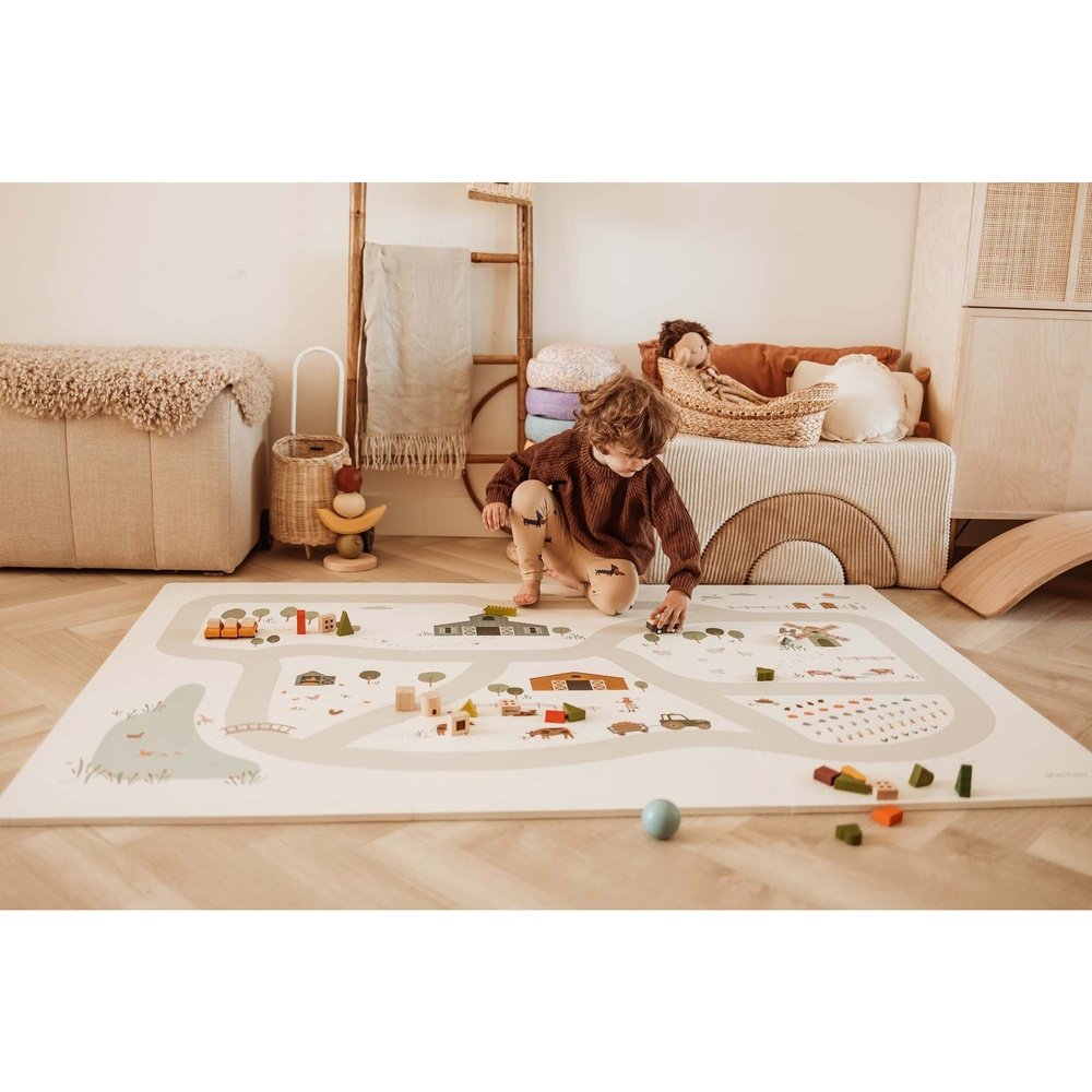 Play&Go Speeltapijt Puzzel - Eevaa 2In1 Puzzelmat/Opbergbox - Farm | Foam