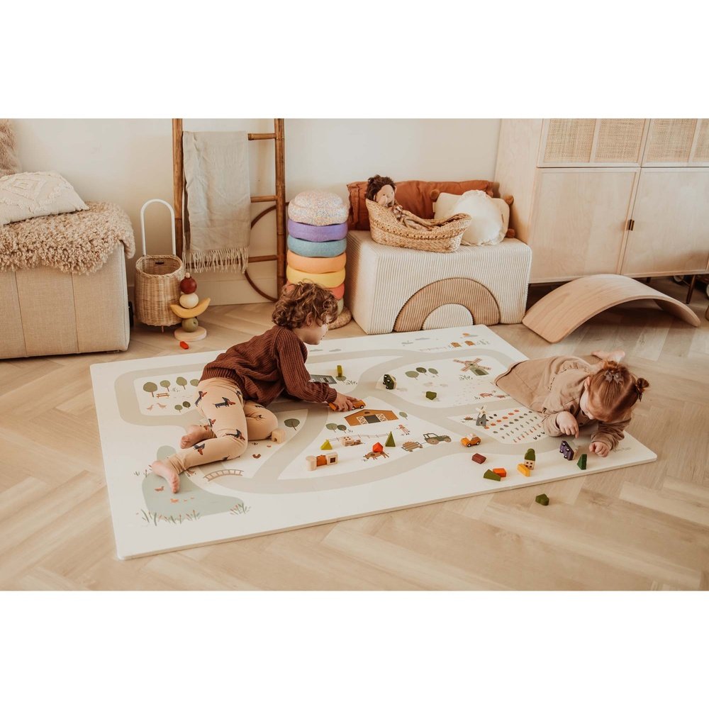 Play&Go Speeltapijt Puzzel - Eevaa 2In1 Puzzelmat/Opbergbox - Farm | Foam