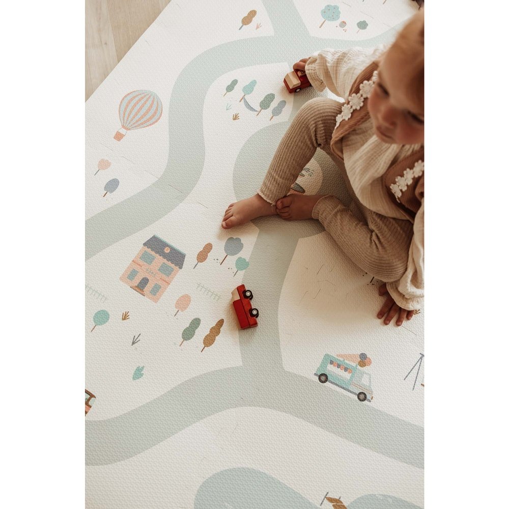 Play&Go Speeltapijt Puzzel - Eevaa 2In1 Puzzelmat/Opbergbox - Village/Terrazzo