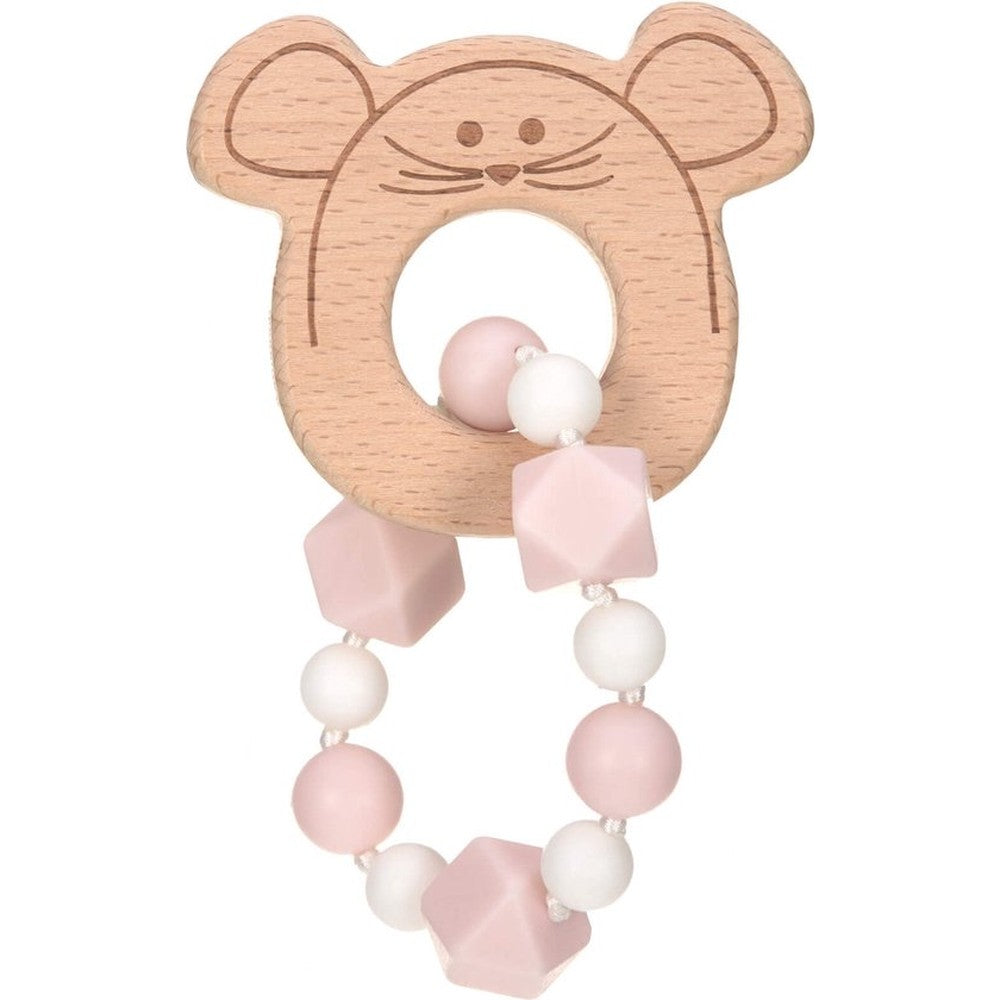 Lässig Houten Bijtring Armband - Mouse Roos | Little Chums