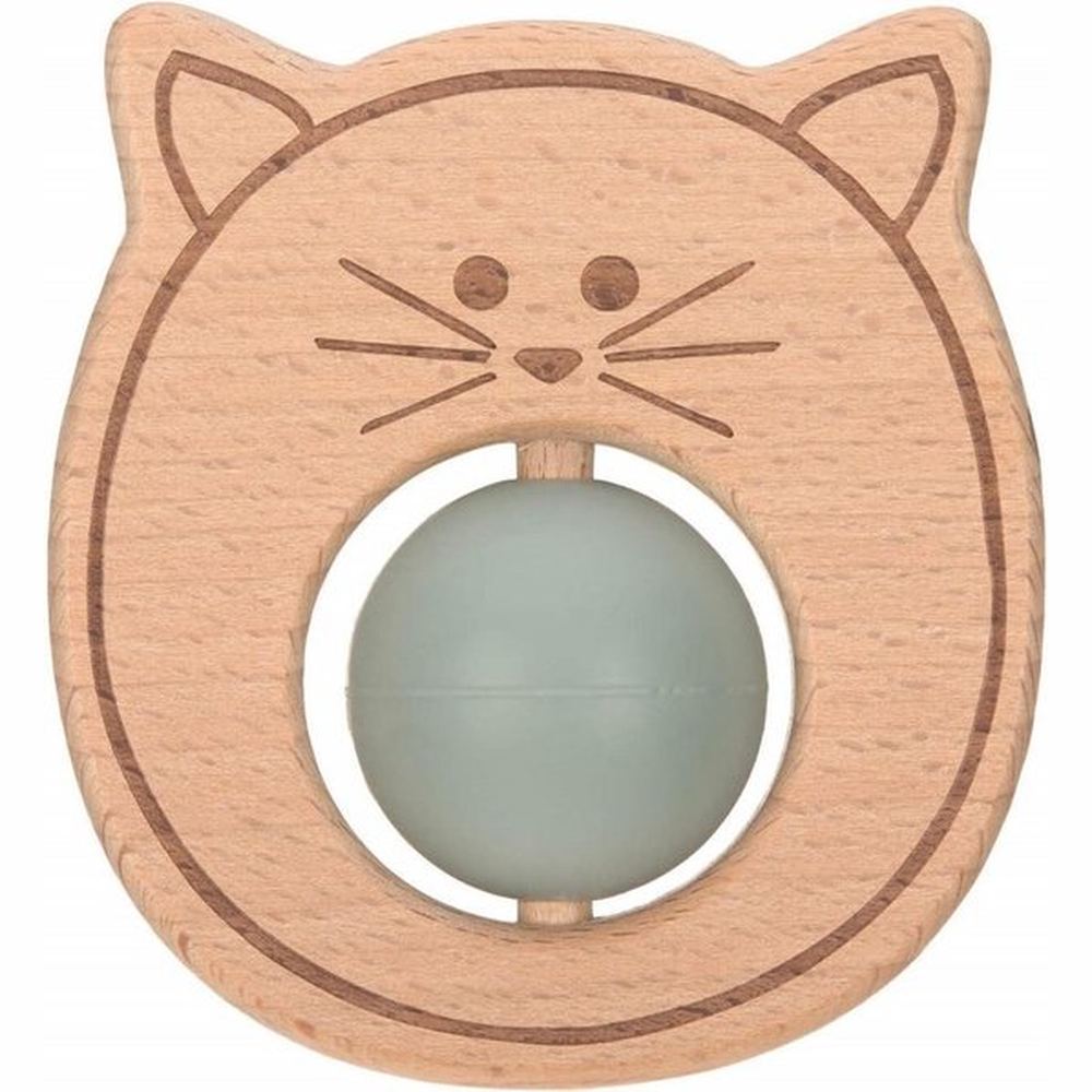 Lässig Houten Bijtring bal - cat | Little Chums