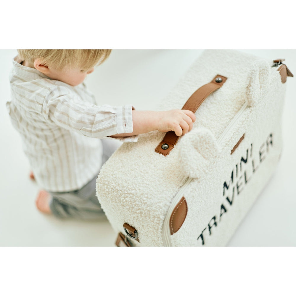 Childhome Mini Traveller Kinderkoffer- Teddy Ecru