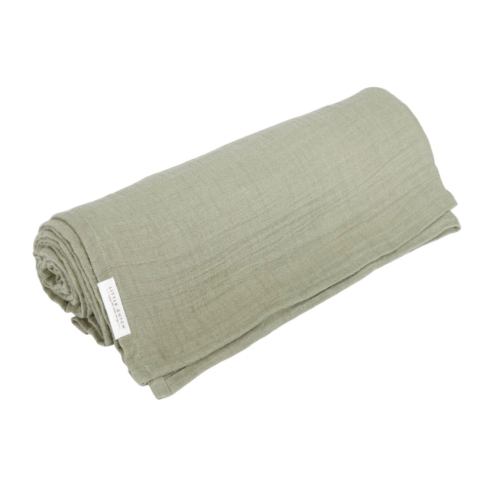 Little Dutch Hydrofiele Doek / Tetradoek / Swaddledoek / Inbakerdoek 120x120 - Olive