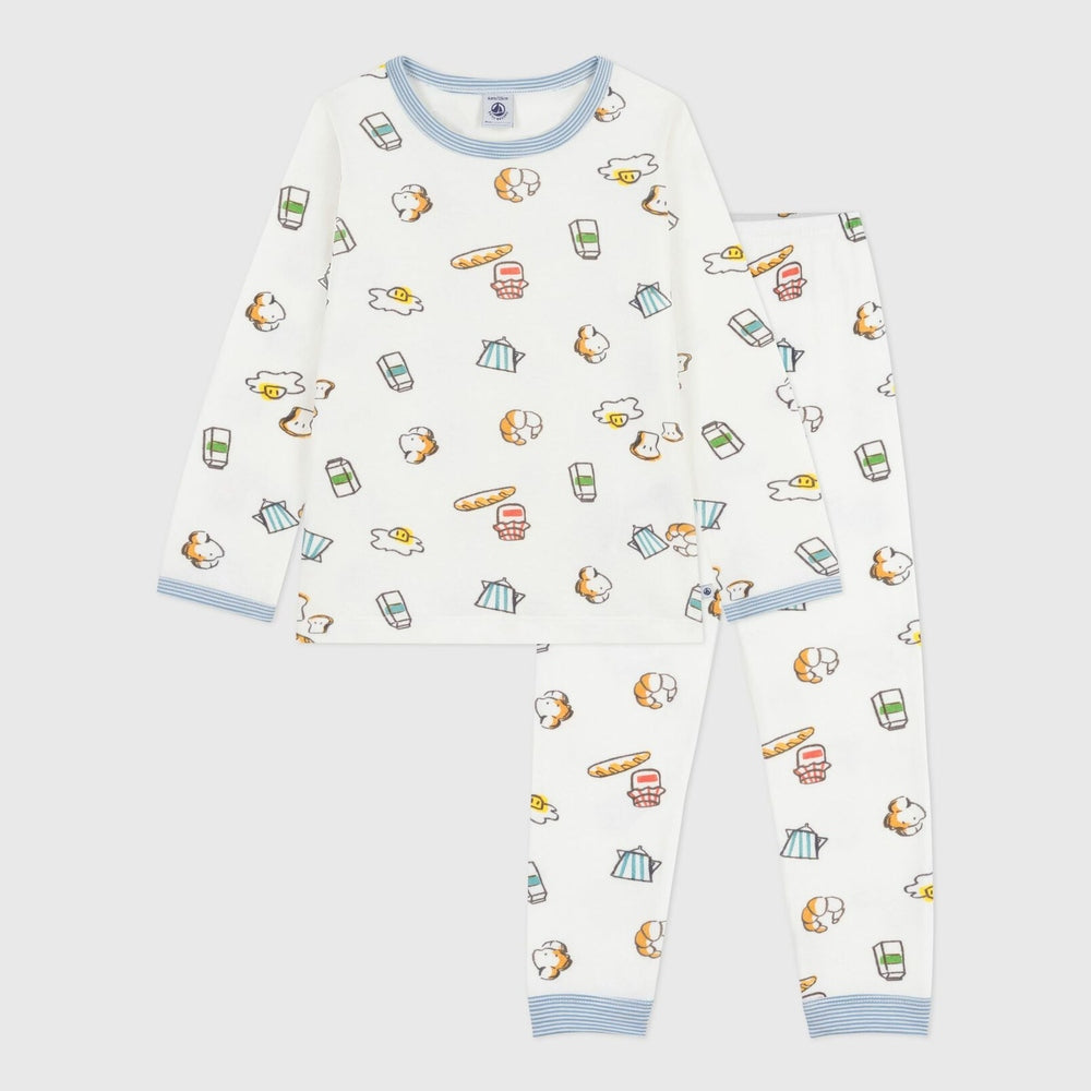 Petit Bateau Kinderpyjama In Tubic Met Ontbijtprint