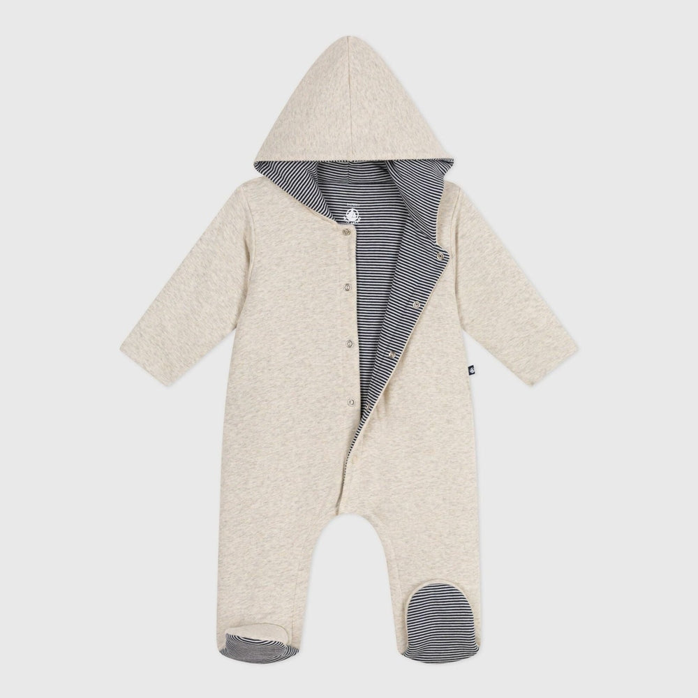 Petit Bateau Effen Gewatteerd Babypakje Met Capuchon En Voetjes